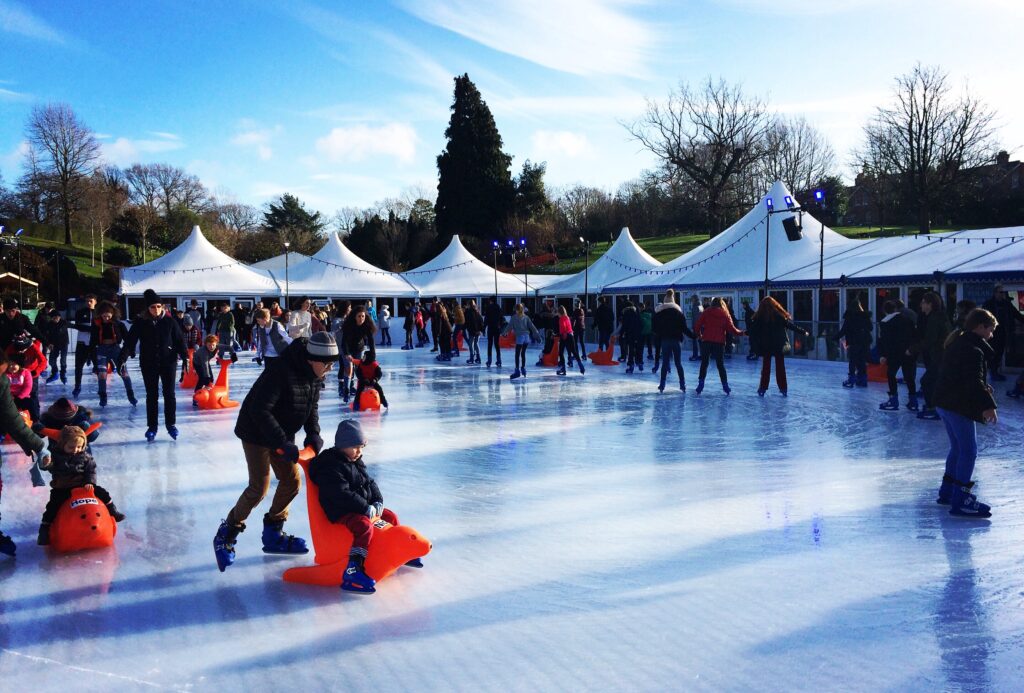 Review Ice Skating in Calverley Grounds, Tunbridge Wells at Christmas